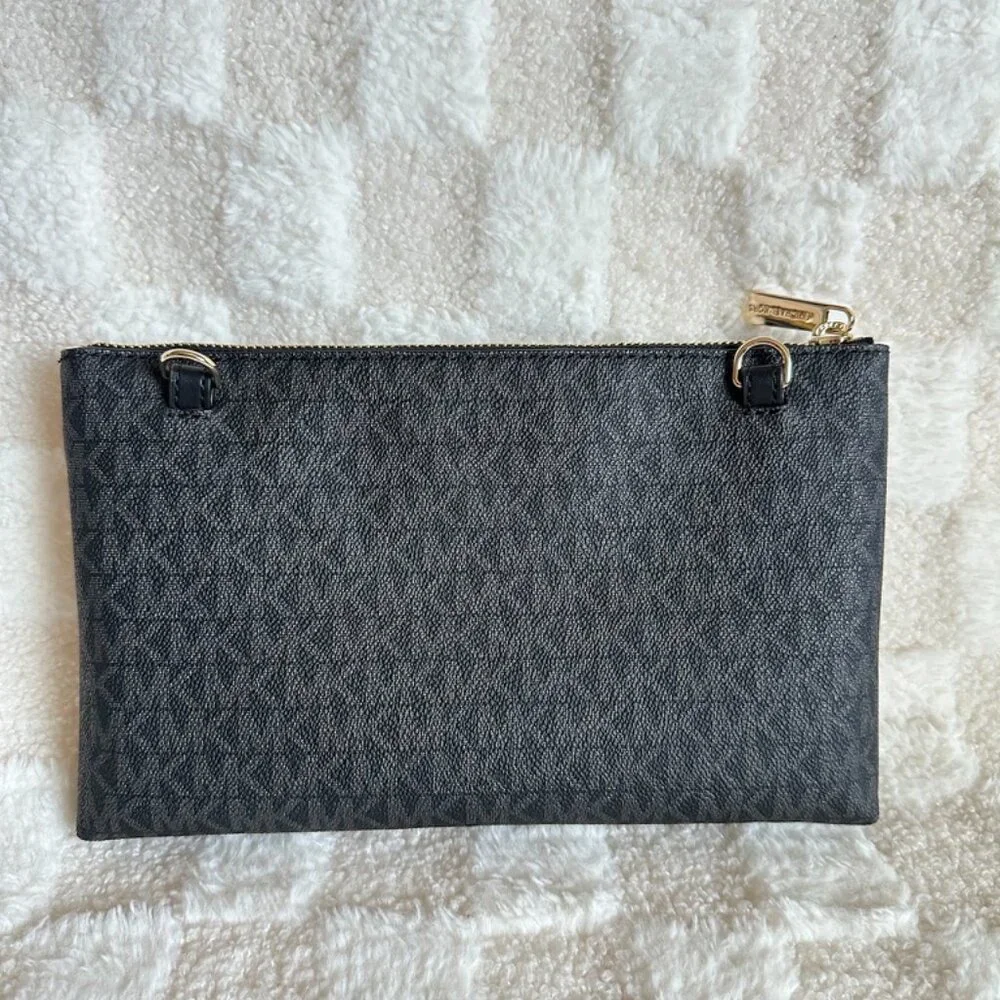 NWT! MK Michael Kors Kimberly 3 In 1 Set Black Leather Tote/Crossbody/Clutch - Picture 12 of 14